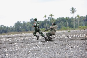 Indonesian soldiers shot